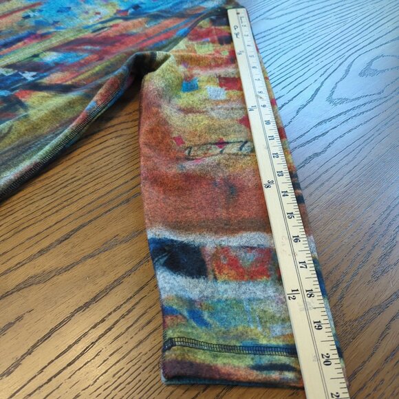 Ali Miles Multicolor Tunic Women’s size L Brushed Abstract Art Print Long Sleeve - Picture 9 of 11